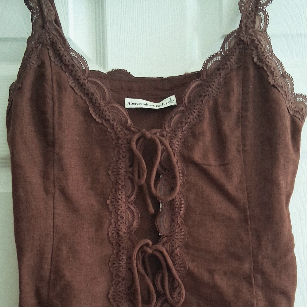 Abercrombie & Fitch Brown Lace Trim Cami